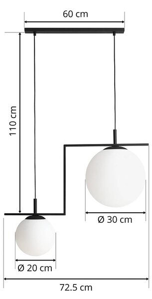 Lampa wisząca Zac ALDEX, możliwość ściemniania, czarny, salon / jadalnia, metal, nowoczesny