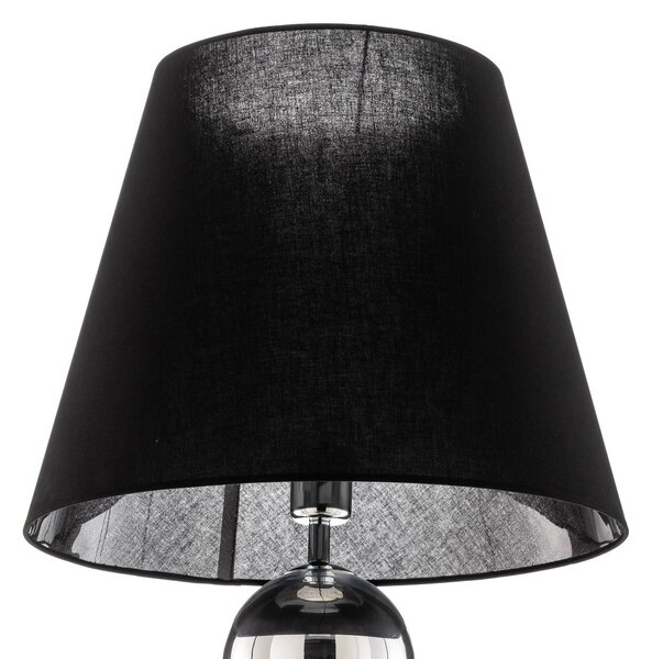 Lampa stojąca Fulda Argon, czarny, salon / jadalnia, tkanina / materiał / jedwab