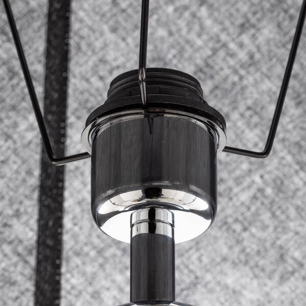 Lampa stojąca Fulda Argon, czarny, salon / jadalnia, tkanina / materiał / jedwab