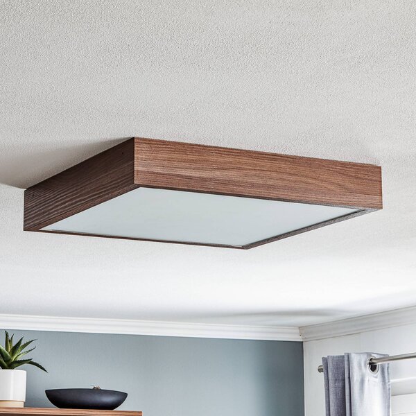 Lampa sufitowa Tromsö Argon, możliwość ściemniania, ciemne drewno, salon / jadalnia, drewno