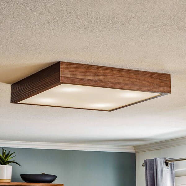 Lampa sufitowa Tromsö Argon, możliwość ściemniania, ciemne drewno, salon / jadalnia, drewno