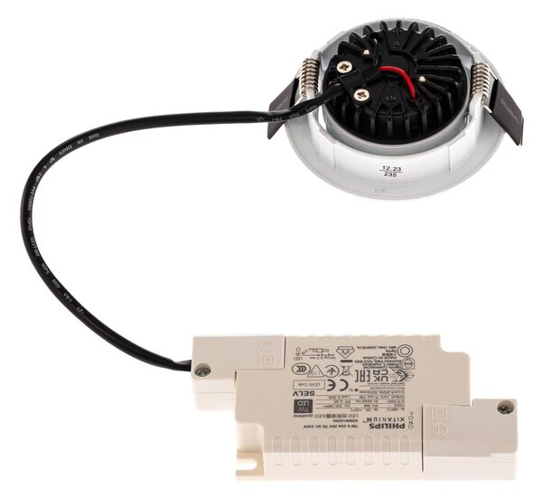 BRUMBERG spot wpuszczany 38° okrągły biały 3 000 K Einbaustrahler, możliwość ściemniania, biały / opal, przedpokój, aluminium