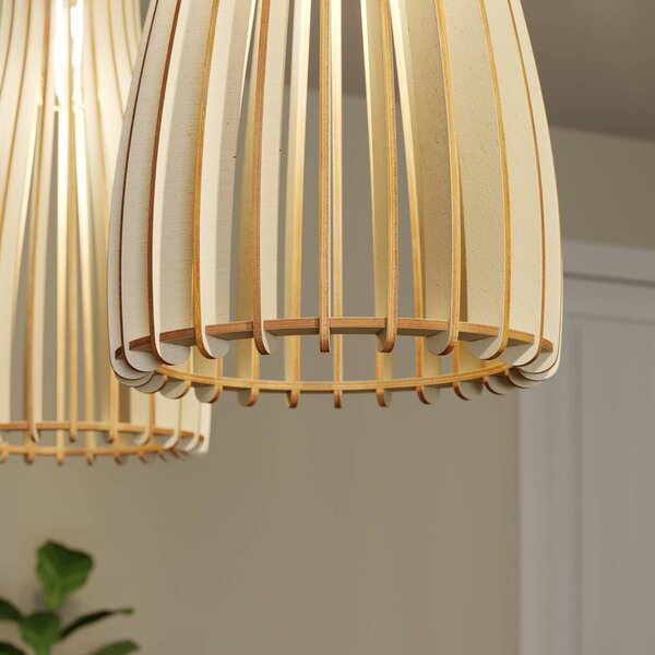 Lampa wisząca Furn Envostar, możliwość ściemniania, jasne drewno, salon / jadalnia, drewno, skandynawski