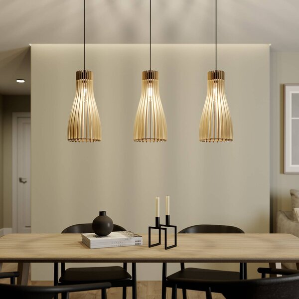 Lampa wisząca Furn Envostar, możliwość ściemniania, jasne drewno, salon / jadalnia, drewno, skandynawski