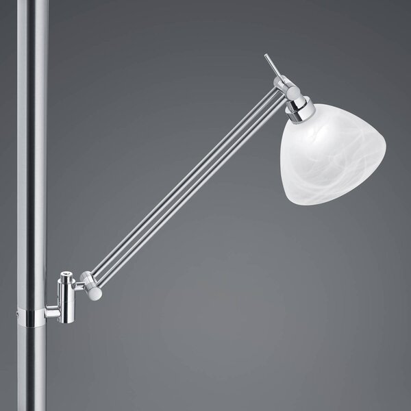 HELL Lampa stojąca LED Findus, możliwość ściemniania, aluminiowy / szary / cynkowy, salon / jadalnia, metal, nowoczesny