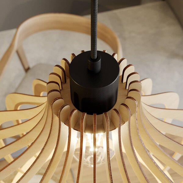 Lampa wisząca Faje Envostar, możliwość ściemniania, jasne drewno, salon / jadalnia, drewno, skandynawski