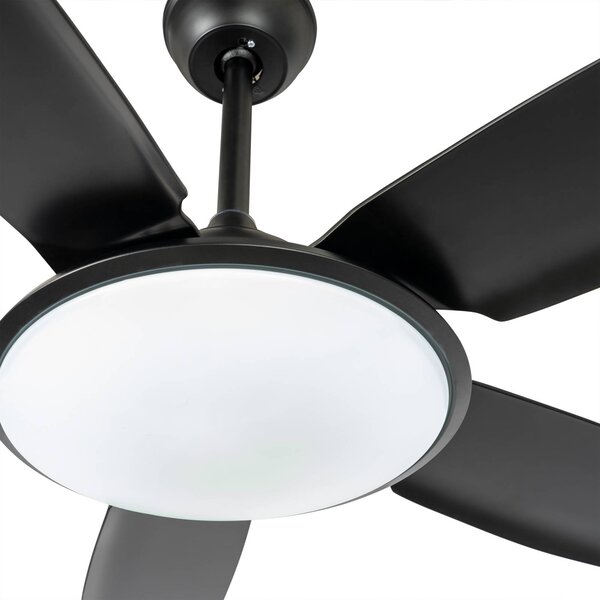 Wentylator sufitowy LED Lucande Divian, czarny, DC, cichy, CCT Divian, czarny, salon / jadalnia, metal, nowoczesny