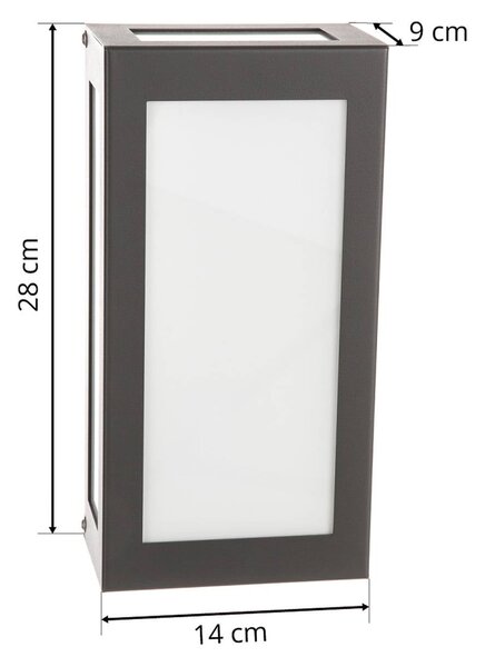 CMD Lampa zewnętrzna z czujnikiem ruchu Aqua Rain, czarny, stal szlachetna, nowoczesny
