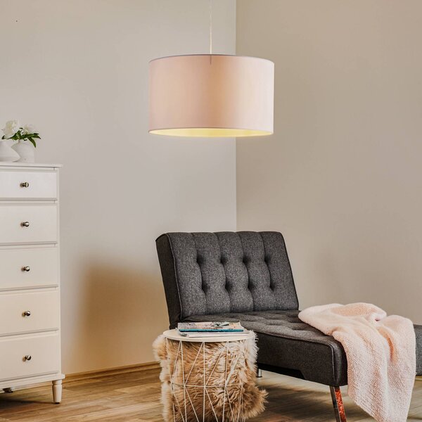Lampa wisząca Roller Duolla, możliwość ściemniania, biały / opal, salon / jadalnia, tkanina / materiał / jedwab, nowoczesny