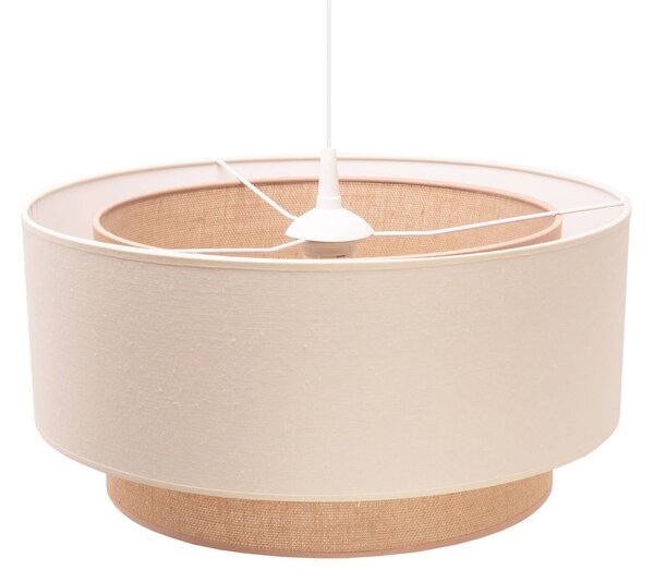 Lampa wisząca Boho Euluna, możliwość ściemniania, kremowy / amber, salon / jadalnia, tkanina / materiał / jedwab, dworkowy / rustykalny
