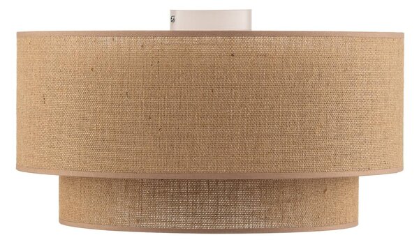 Lampa sufitowa Boho jute Euluna, możliwość ściemniania, brązowy / rdzawy, salon / jadalnia, tkanina / materiał / jedwab, dworkowy / rustykalny