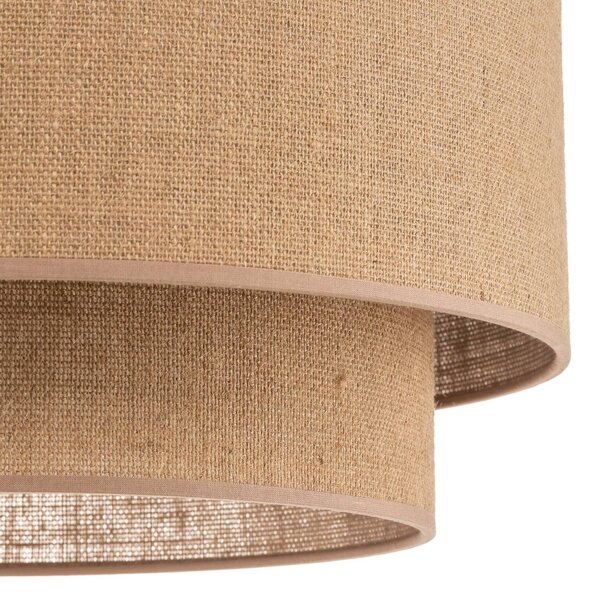 Lampa sufitowa Boho jute Euluna, możliwość ściemniania, brązowy / rdzawy, salon / jadalnia, tkanina / materiał / jedwab, dworkowy / rustykalny