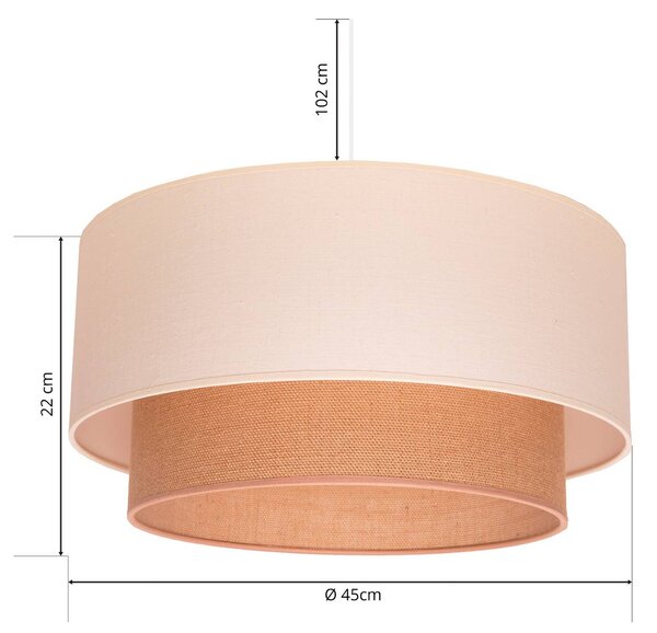 Lampa wisząca Boho Euluna, możliwość ściemniania, kremowy / amber, salon / jadalnia, tkanina / materiał / jedwab, dworkowy / rustykalny