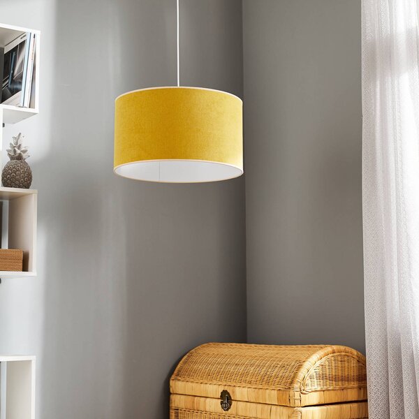 Lampa wisząca Pastell Roller Duolla, możliwość ściemniania, żółty / pomarańczowy, salon / jadalnia, tkanina / materiał / jedwab, młodzieżowy
