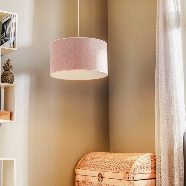 Lampa wisząca Pastell Roller Duolla, możliwość ściemniania, fioletowy / różowy / bladoróżowy, salon / jadalnia, tkanina / materiał / jedwab, młodzieżowy
