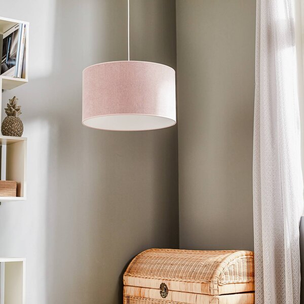 Lampa wisząca Pastell Roller Duolla, możliwość ściemniania, fioletowy / różowy / bladoróżowy, salon / jadalnia, tkanina / materiał / jedwab, młodzieżowy