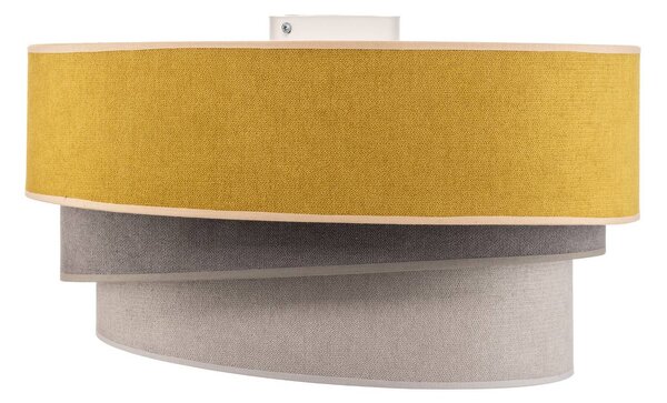 Lampa sufitowa Pastell Trio Duolla, możliwość ściemniania, żółty / pomarańczowy, salon / jadalnia, tkanina / materiał / jedwab