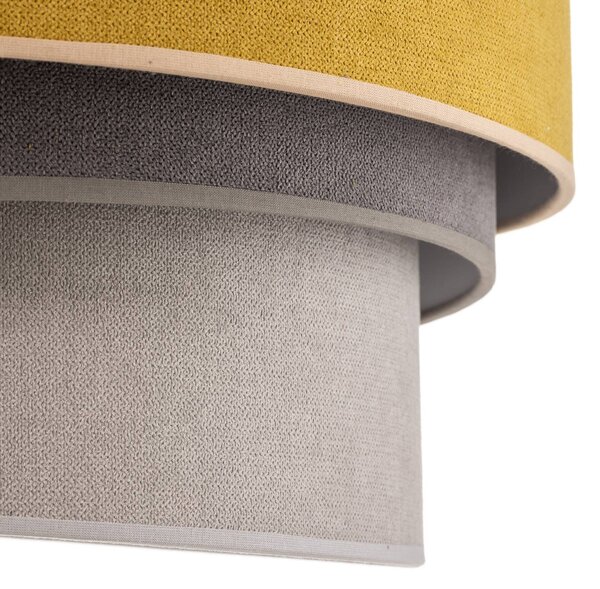 Lampa sufitowa Pastell Trio Duolla, możliwość ściemniania, żółty / pomarańczowy, salon / jadalnia, tkanina / materiał / jedwab