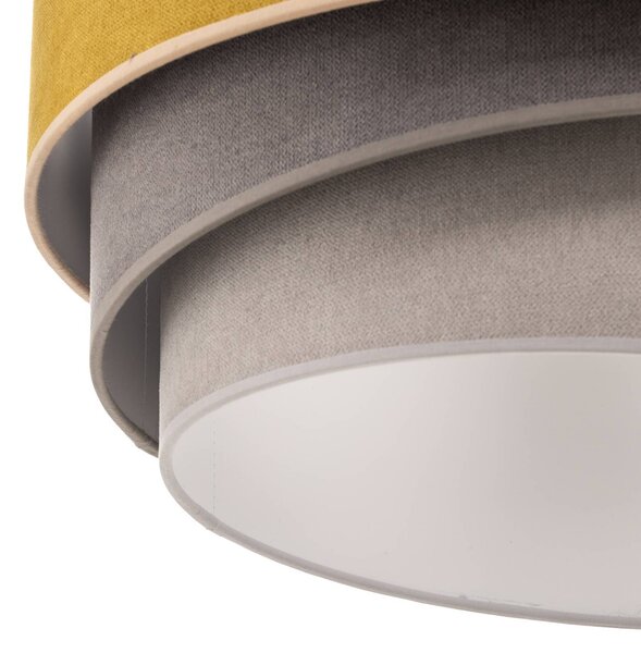 Lampa sufitowa Pastell Trio Duolla, możliwość ściemniania, żółty / pomarańczowy, salon / jadalnia, tkanina / materiał / jedwab