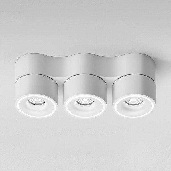 Egger Licht Reflektor LED Clippo Trio DLS, 3-punktowy, biały, ściemniany Trio, możliwość ściemniania, biały / opal, biuro, aluminium, nowoczesny