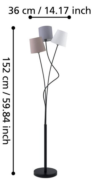 EGLO Lampa stojąca Maronda, czarny, salon / jadalnia, metal, nowoczesny