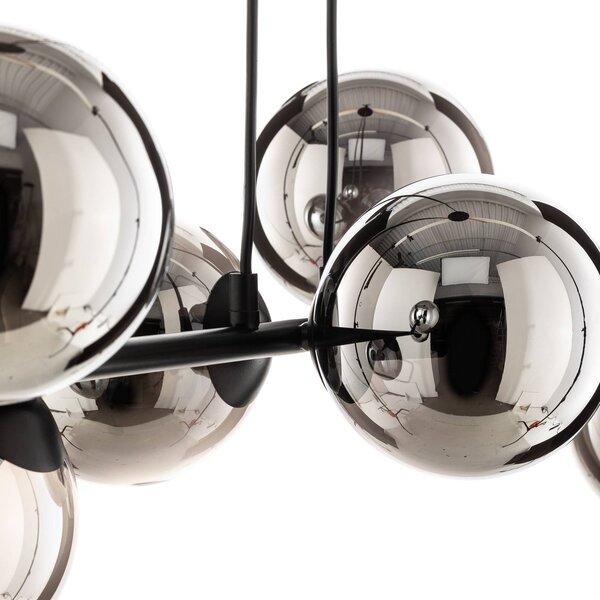 Lampa wisząca Glassy EMIBIG LIGHTING, możliwość ściemniania, czarny, salon / jadalnia, szkło, nowoczesny