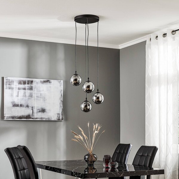 Lampa wisząca szklana Glassy EMIBIG LIGHTING, możliwość ściemniania, czarny, salon / jadalnia, szkło, nowoczesny
