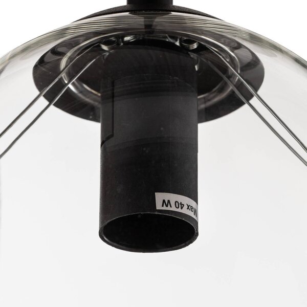 Lampa wisząca szklana Glassy EMIBIG LIGHTING, możliwość ściemniania, czarny, salon / jadalnia, szkło, nowoczesny