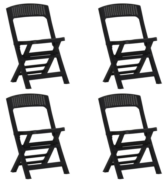 Składane krzesła ogrodowe, 4 szt., PP, antracytowe