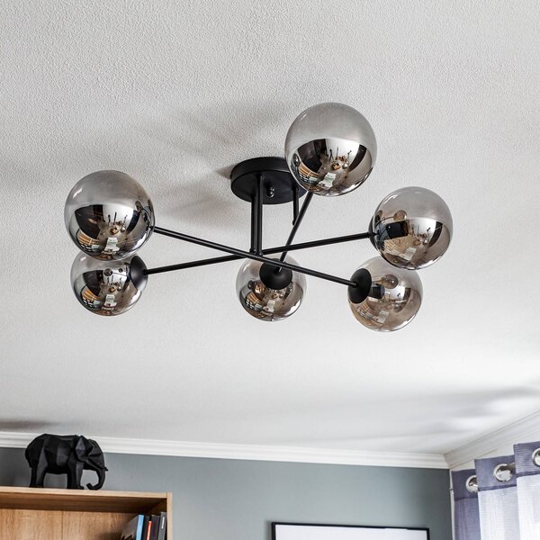 Lampa sufitowa Glassy EMIBIG LIGHTING, możliwość ściemniania, czarny, salon / jadalnia, szkło, nowoczesny