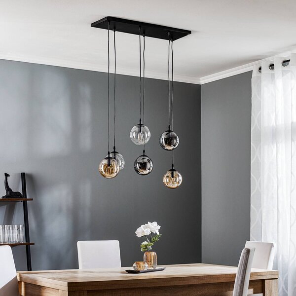 Lampa wisząca szklana Glassy EMIBIG LIGHTING, możliwość ściemniania, czarny, salon / jadalnia, szkło, nowoczesny