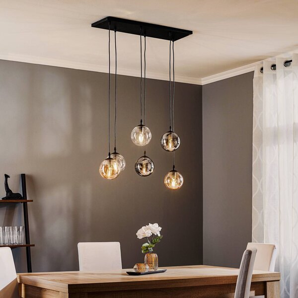 Lampa wisząca szklana Glassy EMIBIG LIGHTING, możliwość ściemniania, czarny, salon / jadalnia, szkło, nowoczesny