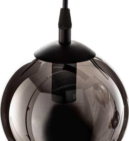 Lampa wisząca szklana Glassy EMIBIG LIGHTING, możliwość ściemniania, czarny, salon / jadalnia, szkło, nowoczesny