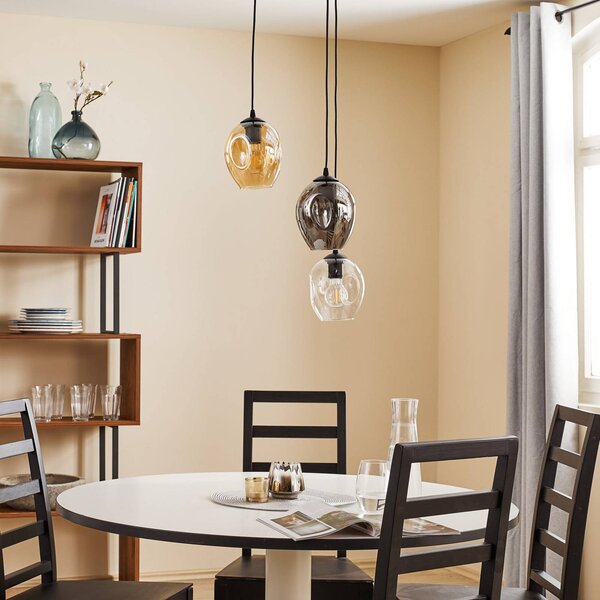 Lampa wisząca szklana Starla EMIBIG LIGHTING, możliwość ściemniania, czarny, salon / jadalnia, szkło, nowoczesny