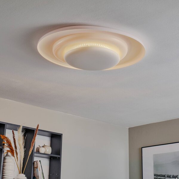 Foscarini Lampa sufitowa designerska Bahia, możliwość ściemniania, biały / opal, salon / jadalnia, tworzywo sztuczne, design