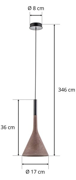 Foscarini Lampa wisząca designerska Aplomb, możliwość ściemniania, brązowy / rdzawy, kuchnia, beton, design