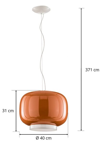 Foscarini Lampa wisząca designerska Chouchin 1, możliwość ściemniania, żółty / pomarańczowy, kuchnia, szkło, design