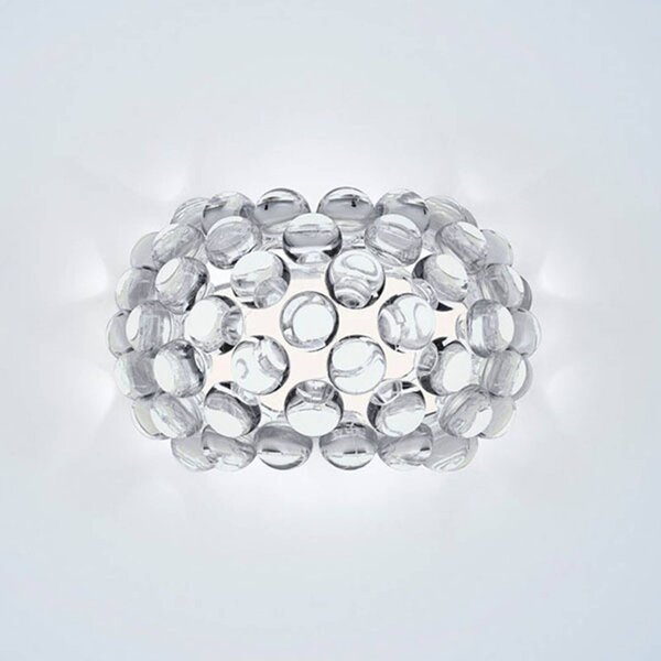 Foscarini Kinkiet designerski Caboche Plus piccola R7s, możliwość ściemniania, przezroczysty / transparentny, salon / jadalnia, tworzywo sztuczne, design