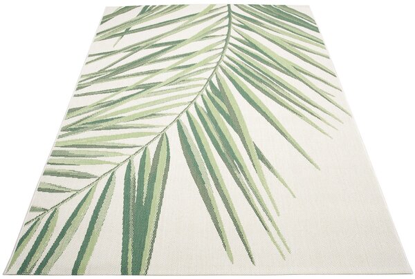 Kremowy dywan sznurkowy z liściem palmy - Losera 6X
