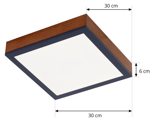 Lampa sufitowa LED Laviona Lindby, jasne drewno, salon / jadalnia, drewno, nowoczesny