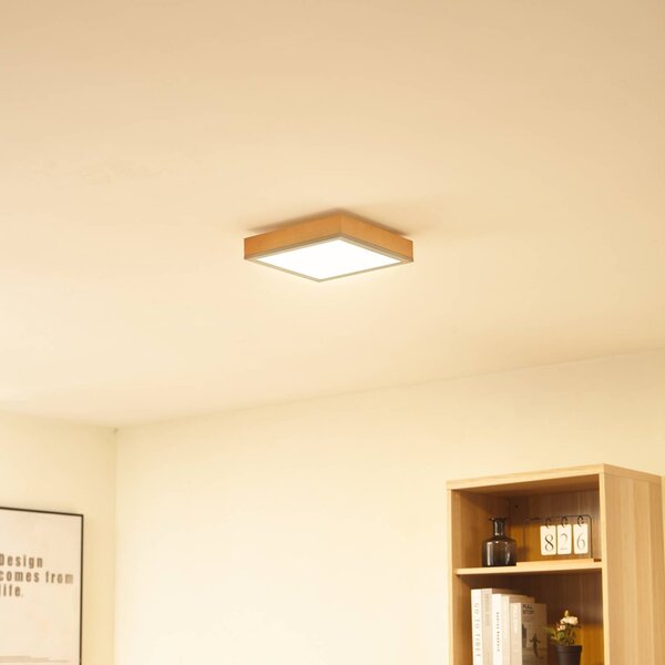Lampa sufitowa LED Laviona Lindby, jasne drewno, salon / jadalnia, drewno, nowoczesny