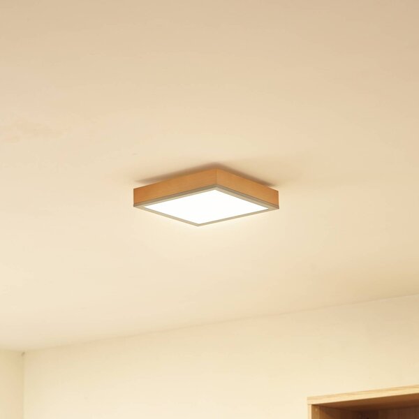 Lampa sufitowa LED Laviona Lindby, jasne drewno, salon / jadalnia, drewno, nowoczesny