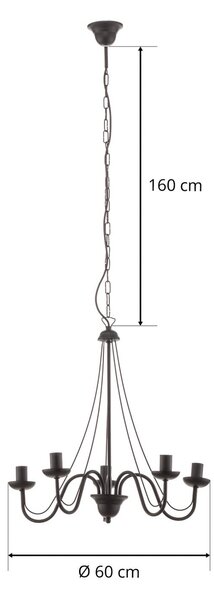 Żyrandol Malbo HELAM, możliwość ściemniania, czarny, salon / jadalnia, metal