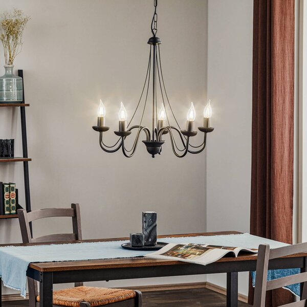Żyrandol Malbo HELAM, możliwość ściemniania, czarny, salon / jadalnia, metal