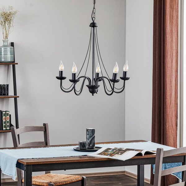Żyrandol Malbo HELAM, możliwość ściemniania, czarny, salon / jadalnia, metal