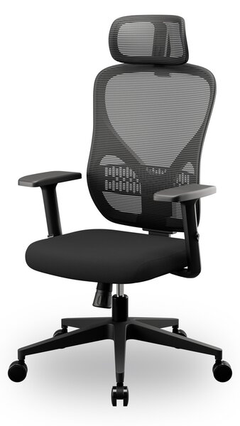 Fotel biurowy obrotowy z zagłówkiem czarny ORBIT