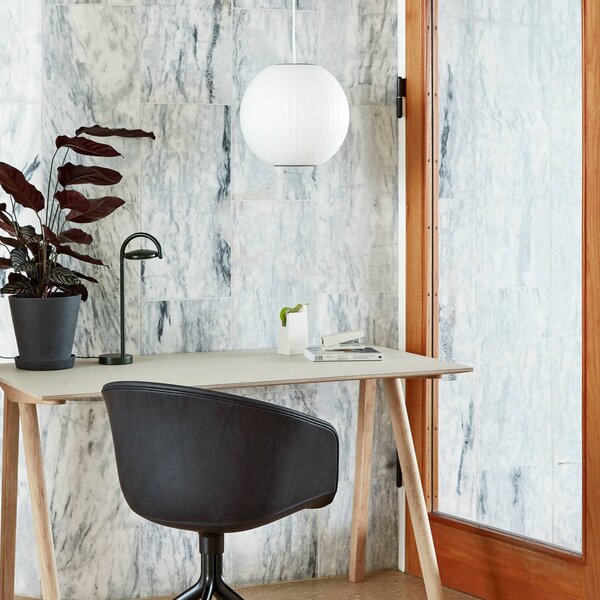 HAY Lampa wisząca designerska Nelson Ball Bubble, możliwość ściemniania, biały / opal, salon / jadalnia, tworzywo sztuczne, design