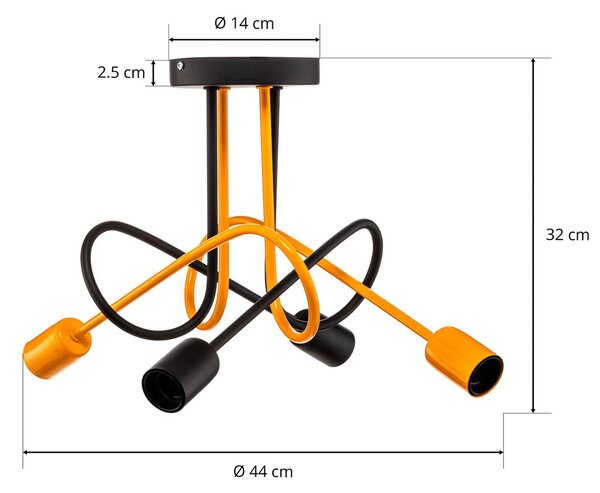 Lampa sufitowa Cambridge HELAM, możliwość ściemniania, czarny, salon / jadalnia, metal, młodzieżowy