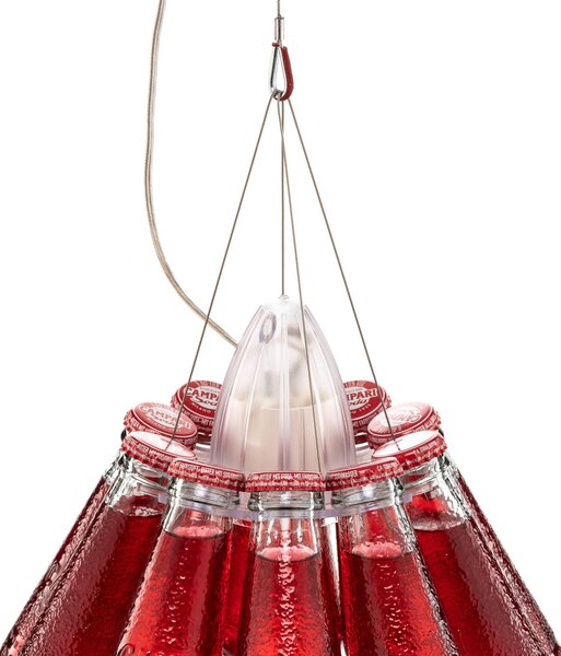 Ingo Maurer Lampa wisząca designerska Campari Light, możliwość ściemniania, czerwony, salon / jadalnia, szkło, design