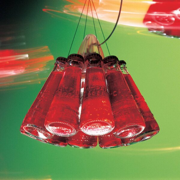 Ingo Maurer Lampa wisząca designerska Campari Light, możliwość ściemniania, czerwony, salon / jadalnia, szkło, design